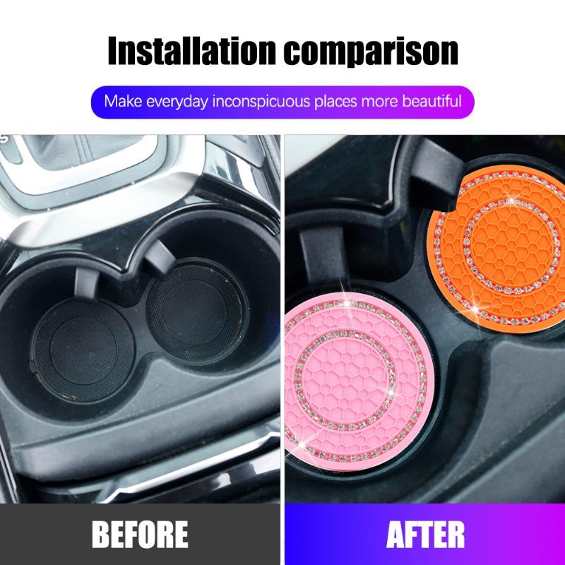 New Fashion Diamond-set Coaster Universal Car Coaster Washable Heat Insulation Anti-scald Water Cup Non-slip Mat Car Interiors