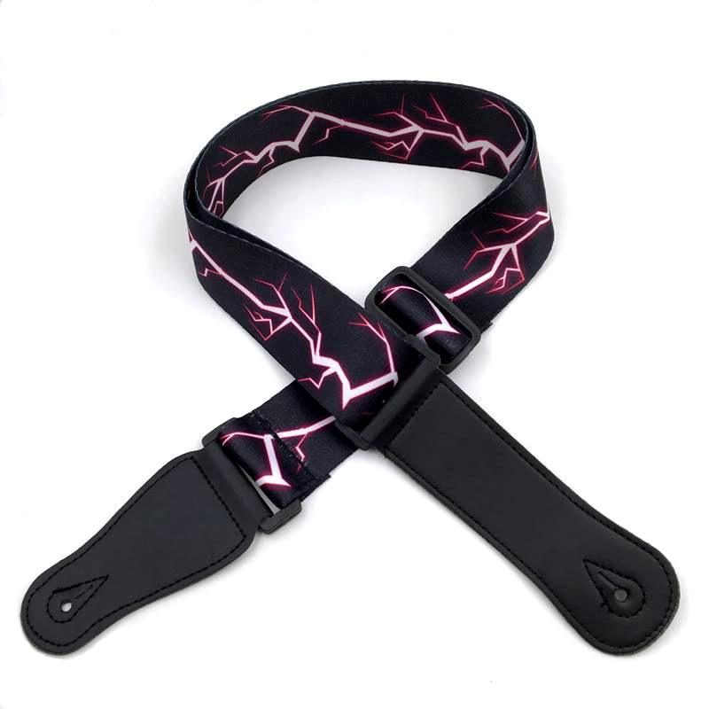 Ethnic Style Polyester Guitar Strap - Folk Classical Design, Widened Shoulder for Electric and Bass Guitars.