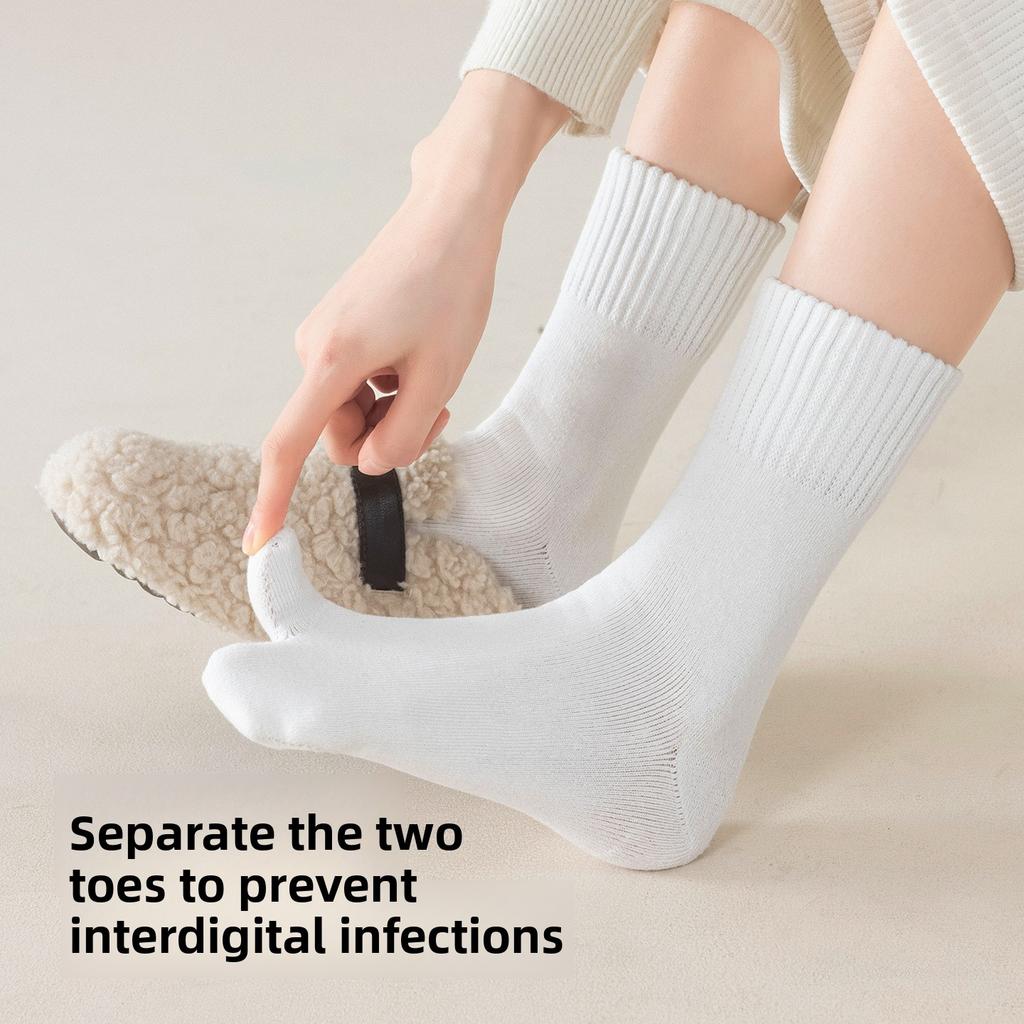 Zwei-Zehen-Socke Kinder Winter und Herbst Gepolstert und Verdickt Warm Extra-dick Zehen-getrennt Zehensocken Winter Lange Socken