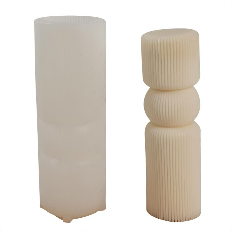 

Striped Pillars Candle Resin Mold Geometric Striped Aromatherapy Candle Silicone Mould for DIY Cake Art Craft Soap-Decor large
