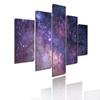 Helles Galaxie-Poster, Nebel, Weltraum, Universum, Wolken, Leinwandgemälde, 5-teilig, modulares Bild, Druck, Sternenhimmel, Wandkunst, Heimdekoration