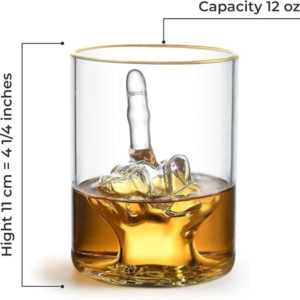 Middle Finger Whiskey Glass Funny Whiskey Glasses Bar Party Drinkware 301-400ml
