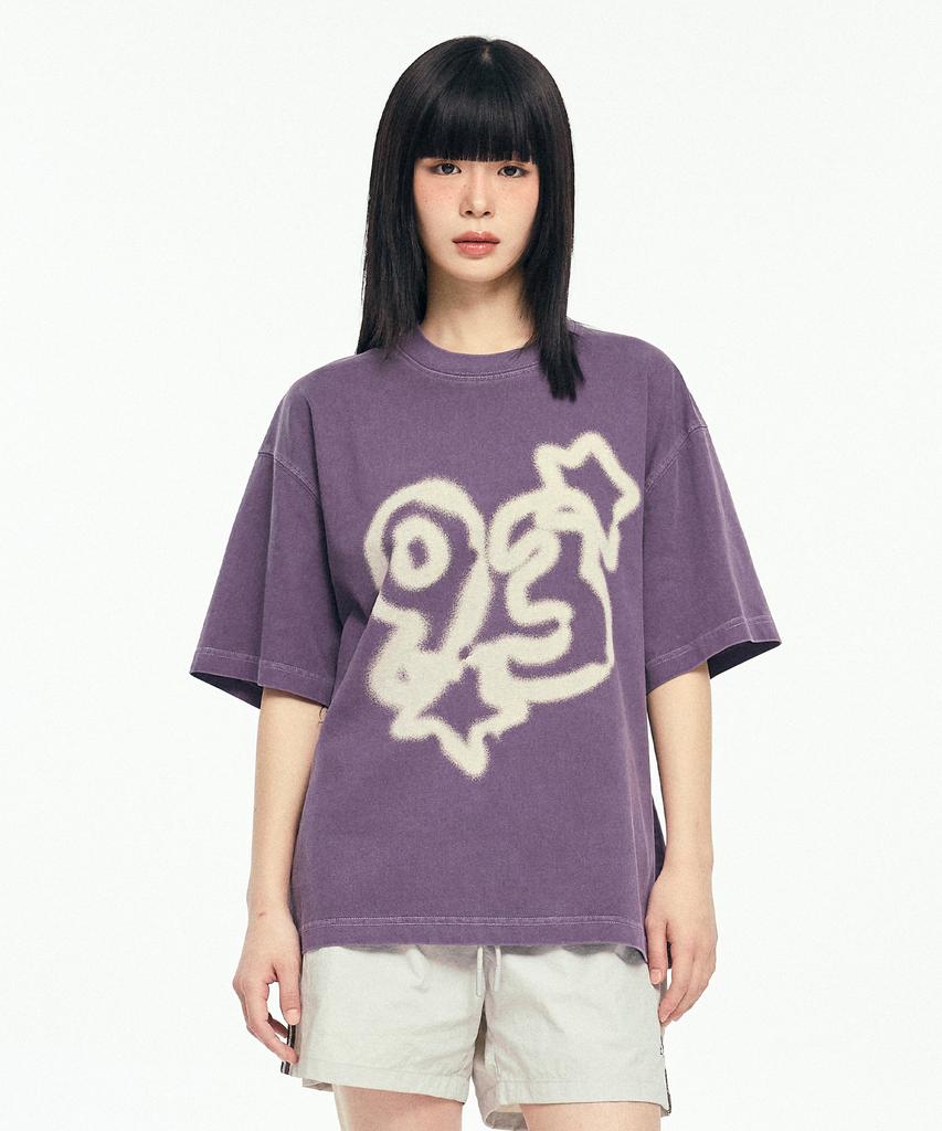 1993STUDIO 93 Spray Pigment Crop Fit T-Shirt_Purple