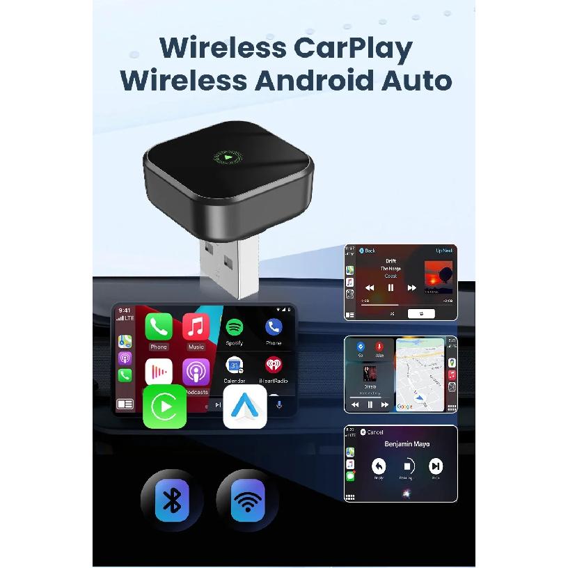 CarRocket 2in1 Wireless CarPlay Dongle Android Auto Adapter AI Smart Box Car Intelligent Systems for Car with Wired CarPlay