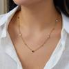 316LStainless Steel Layered Necklace for Women Gold Color Evil Eye Pendant Layer Y Chain Long Lariat Minimalist Jewelry Gift