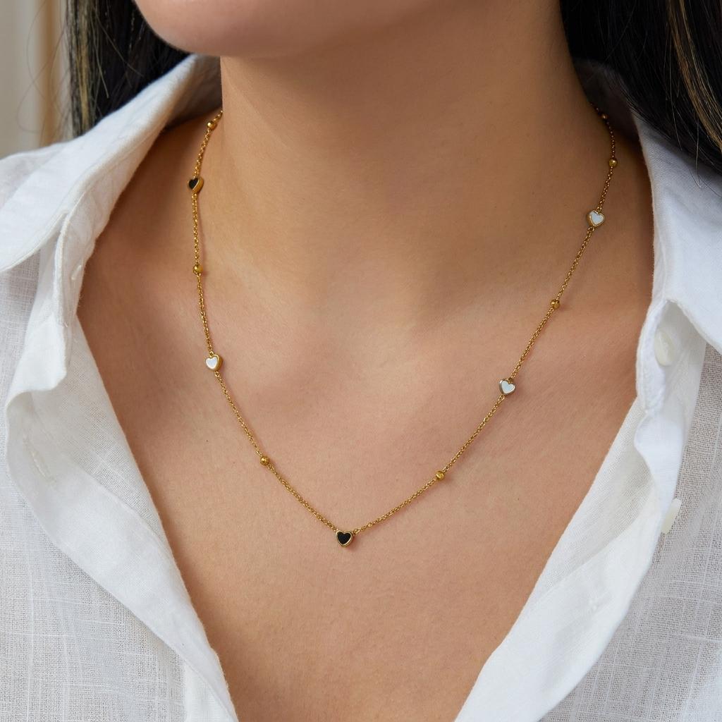 316LStainless Steel Layered Necklace for Women Gold Color Evil Eye Pendant Layer Y Chain Long Lariat Minimalist Jewelry Gift