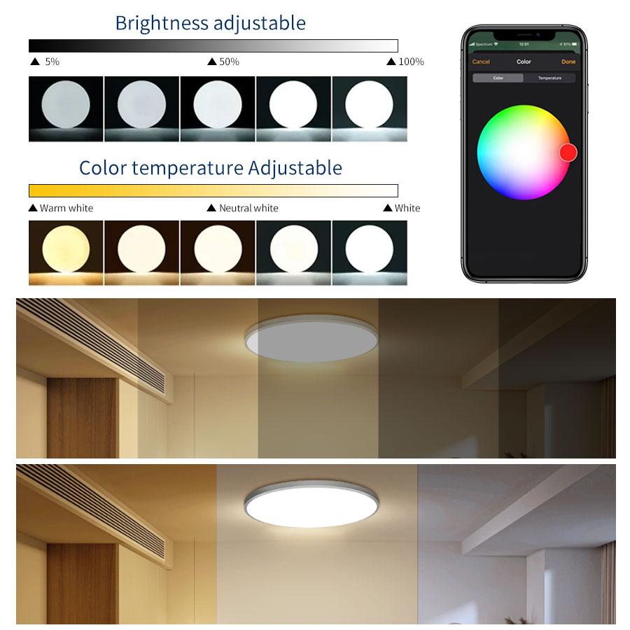 Smart WiFi RGB LED Ceiling Light 24W Bedroom Living Room Ceiling Lamp Cozylife APP Voice Control With Alexa Google Home Alice