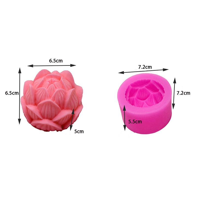 Silicone 3D Lotus Flower Shape Soap Silicone Mould Diy Soap Mould Cake Supplies