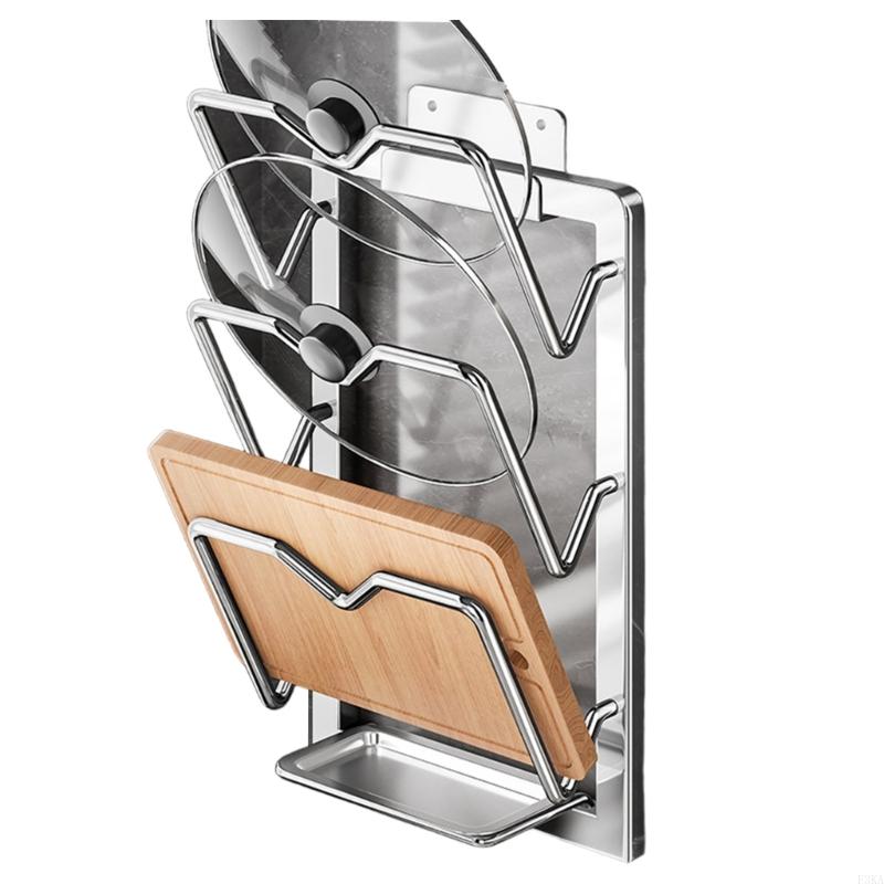 Corrosion Resistant Stainless Steel Pot Lid Hanger Stand Cookware Storage Rack Apartment Kitchen Solution 1-tier 3900₽