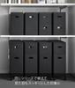 Yamazaki Tower Storage Box with Extra Box for W15 x D35 x with Storage 1970 Lid, Carts, Large, Black, H26cm, Casters, Space-Saving Cart,