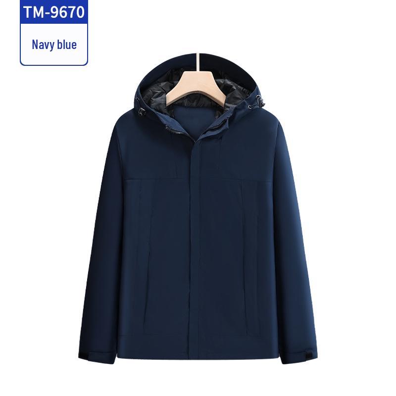 Custom Embroidered Hooded Windbreaker - Solid Color Auto Repair Travel Jacket