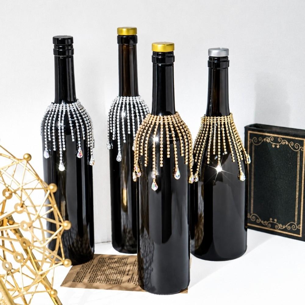 Crystal Wine Bottle Pendant Sparkling Champagne Bottle Decor Tassel Banquet Decor