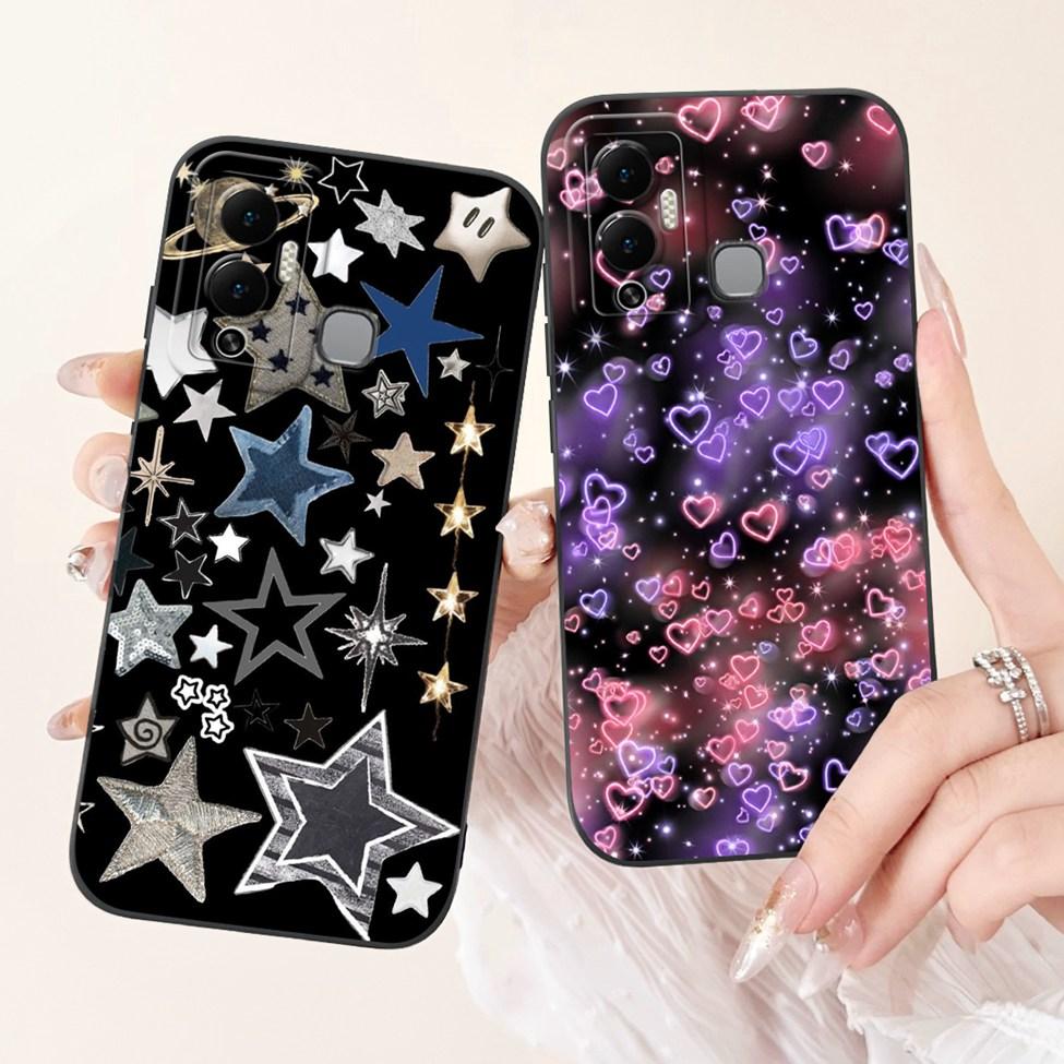 For Infinix Hot 12 Play Case Silicone Cute Fashion Butterfly Love Painted For Cover Inifnix Hot 12 Play Phone Case X6816 X6816C