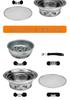 Portable Korean-Style Charcoal BBQ Grill with Baking Pan and Grill Net for Home and Outdoor Use