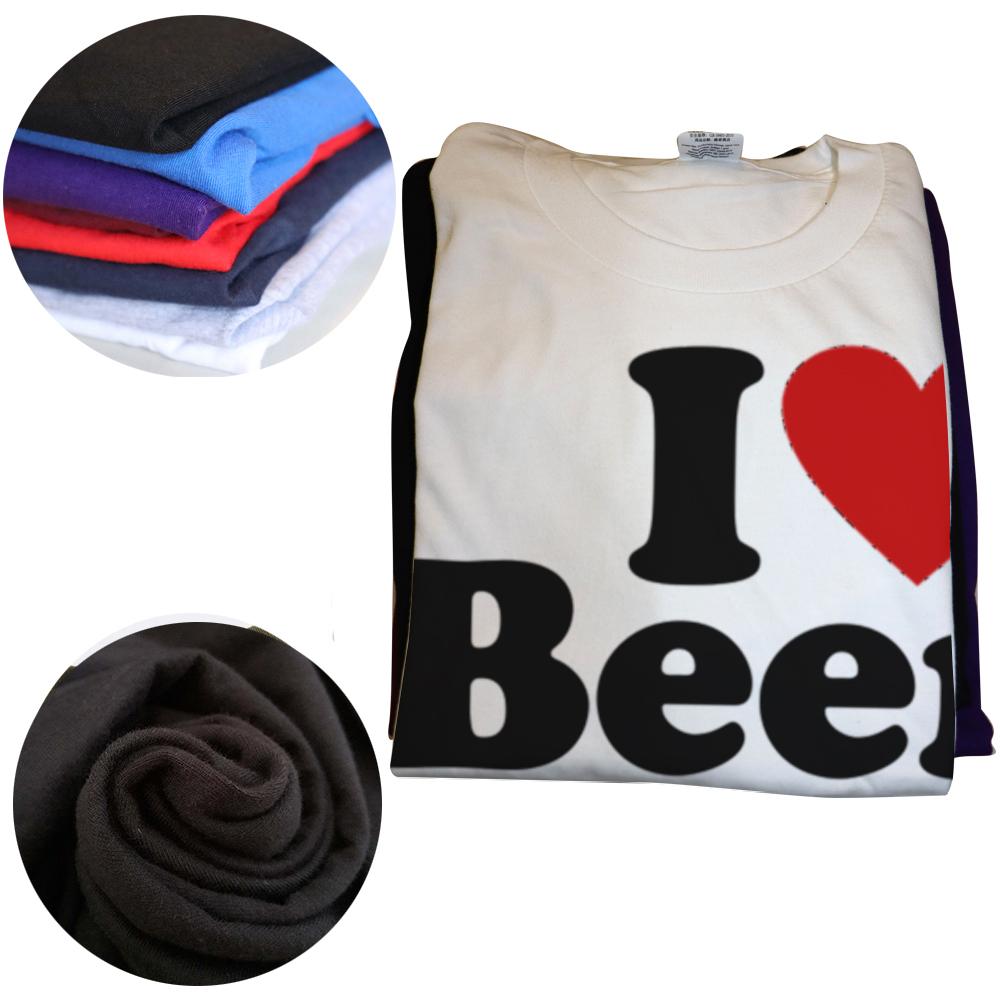 Funny I Love Beer Red Heart Graphic T-shirts Men Women's Fashion Casual Tshirt 100% Cotton Loose Oversized Drinking T Shirt