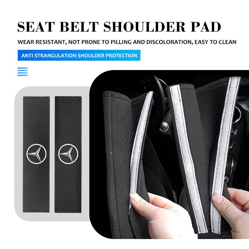 For Benz Car Shoulder Cover Cushion Seat Belt Pad Suede/Ice Seat Belt Cover AMG Exclusive A C E R V Class CLA CLS C180 C200 W204 RA8