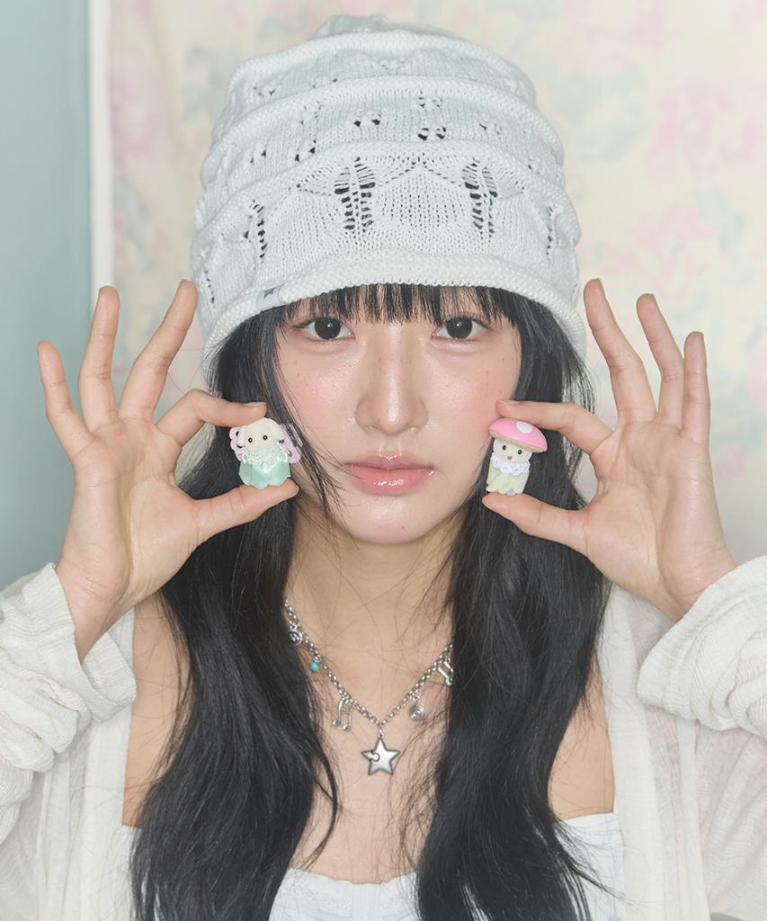 Kiibi Nostalgic Knit Beanie White