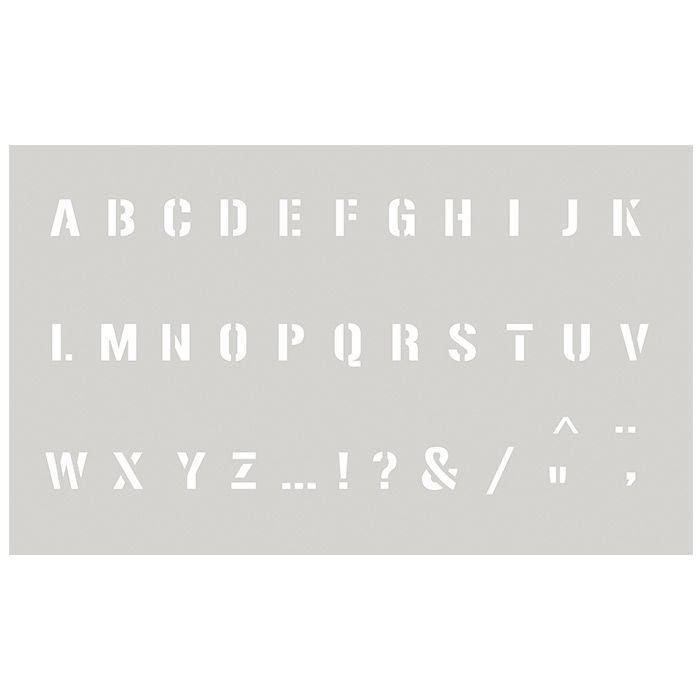 Pochoir 12 x 20 cm - Alphabet majuscule n°2