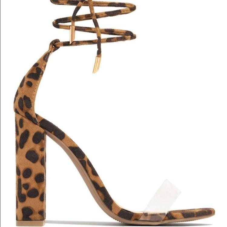 Large size thick heel women's sandals summer new super high heel strap open toe sandals