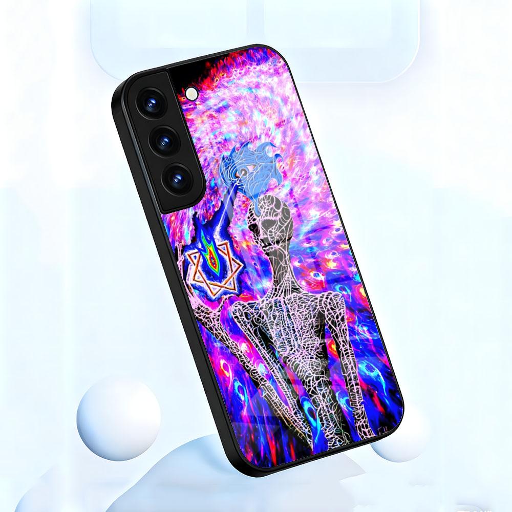 Alex Grey Trippy Phone Case For Samsung S26 S25 S24 FE S23 S22 S21 Plus S20 Ultra Note20Ultra Black Glass Cover