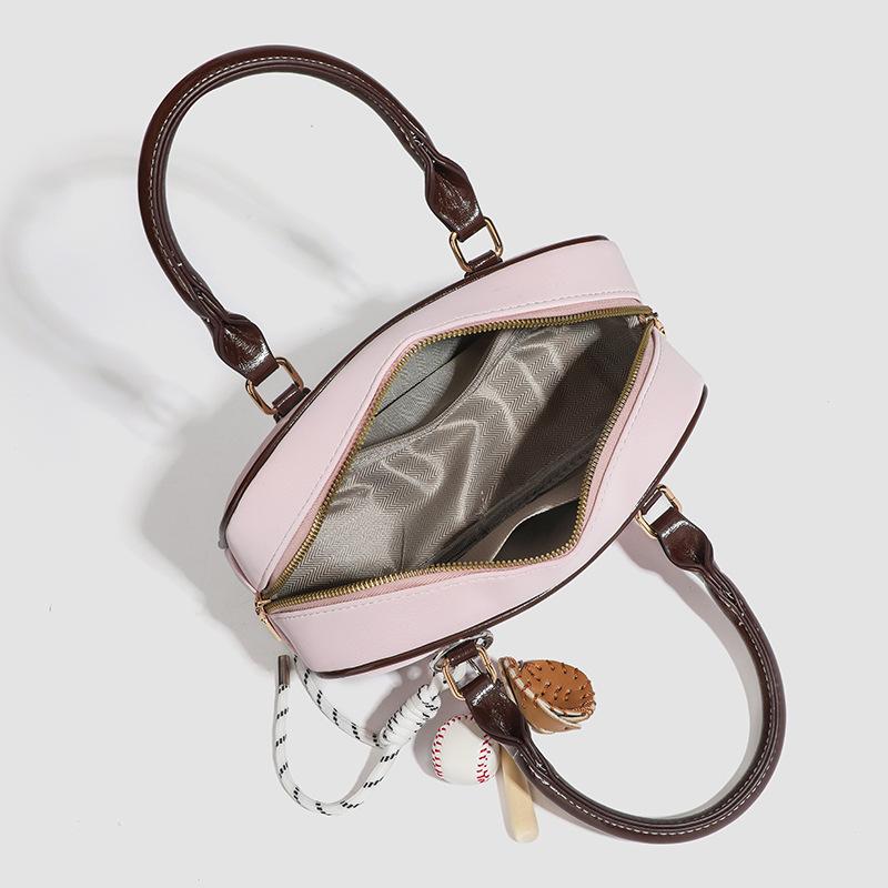 Niche Design Sweet Cool Diamond Lattice Bowling Bag Handbag High-grade Single Shoulder Oblique Span Bag