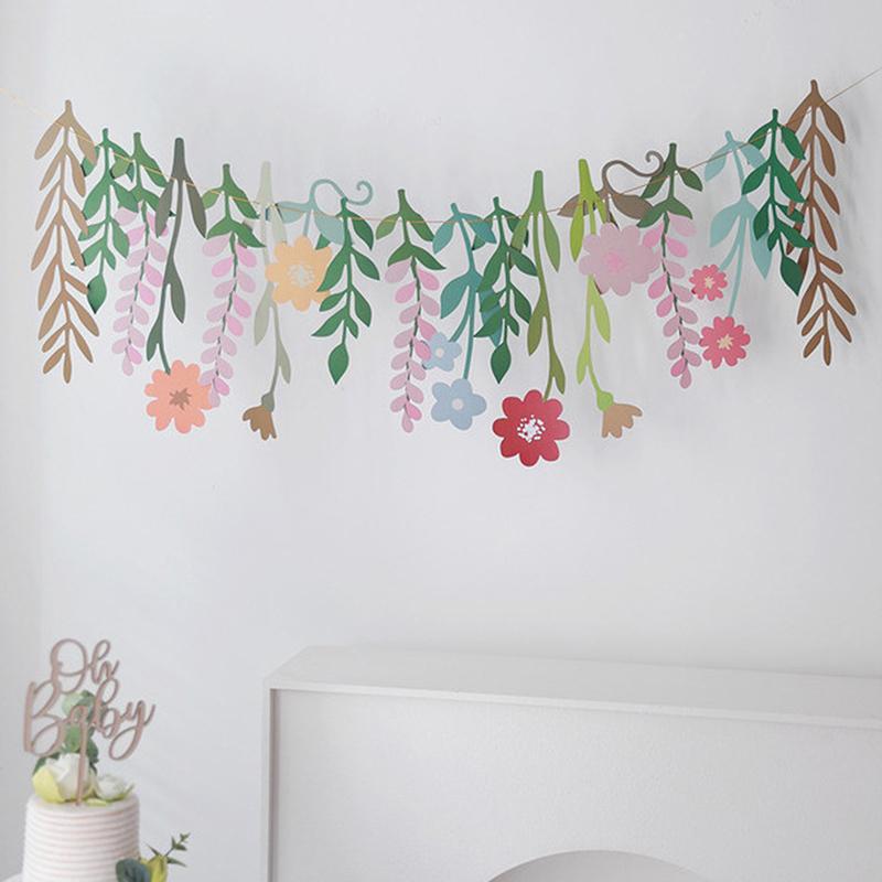 Children'S Day Mother'S Day Leaves Flower Plants Banner Kids Favor Bedroom Decor Happy Spring Theme Birthday Party Decor