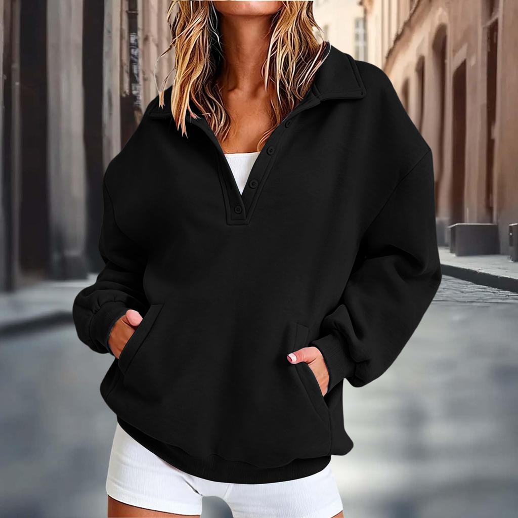 Women's Long Sleeve Color Casual Sweatshirt Top for Everyday Wear