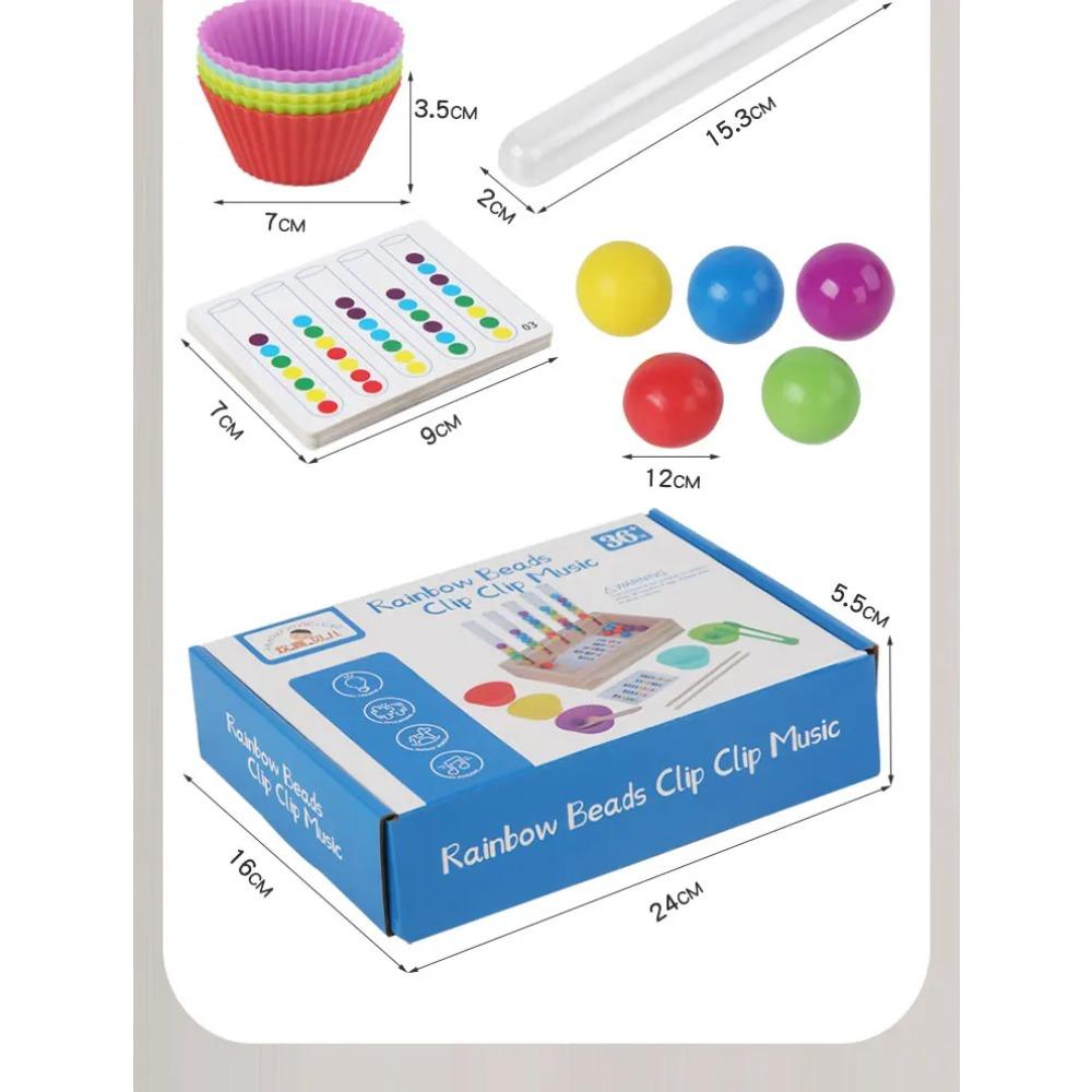 Montessori Educación Temprana Clip Tubo de Ensayo Cuentas de Color Niños Color Cognitivo Coordinación Mano-ojo Juguetes Educativos para el Cerebro