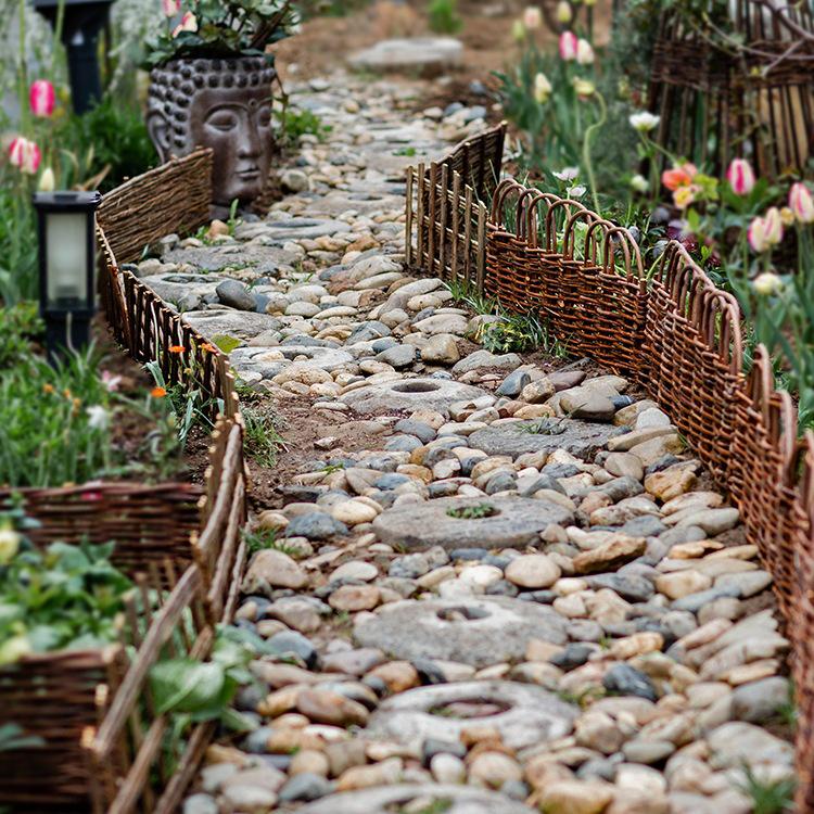 Willow Woven Garden Fence: Small Edging for Indoor/Outdoor Flower Beds, Lawns, Nurseries, Balconies, Courtyards.