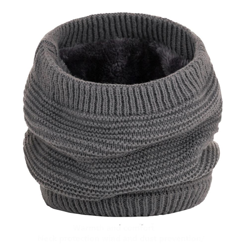 

Одноколірний м’який в’язаний шарф, вітрозахисний термальний нашийник, повсякденна зимова грілка на шию сірий
