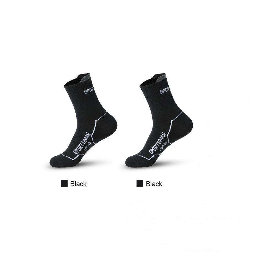 Men's Mid-Calf Sweat-Absorbing Odor-Resistant Cotton Socks for Running, Cycling, and Fitness