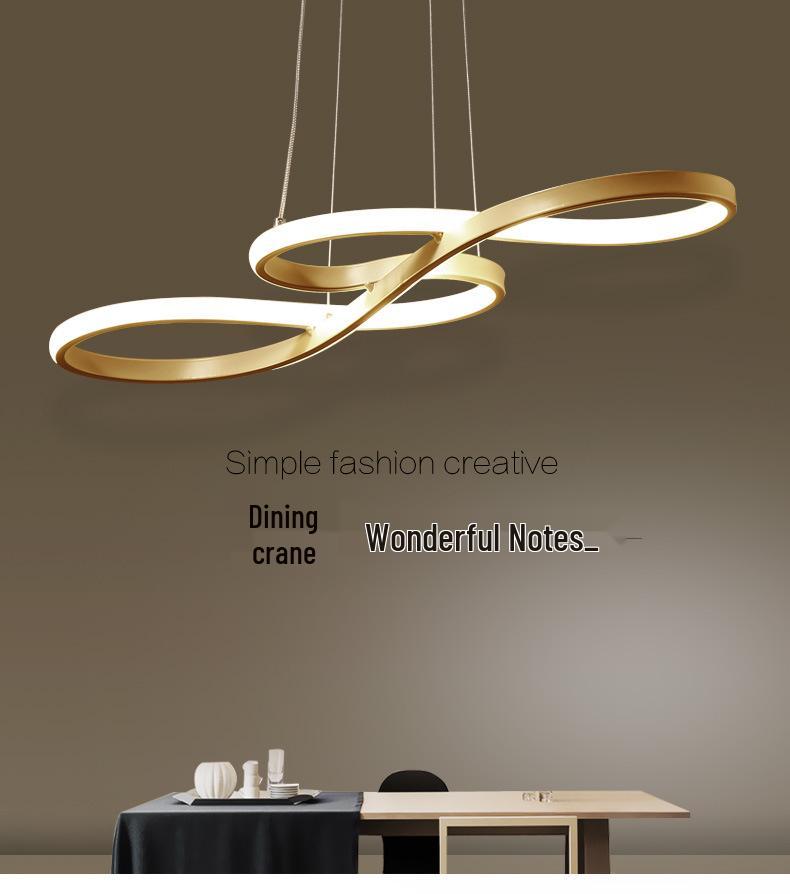 LED Musical Note Pendant Light - Modern, Irregular Design for Living Room, Restaurant, or Nordic Dining Spaces