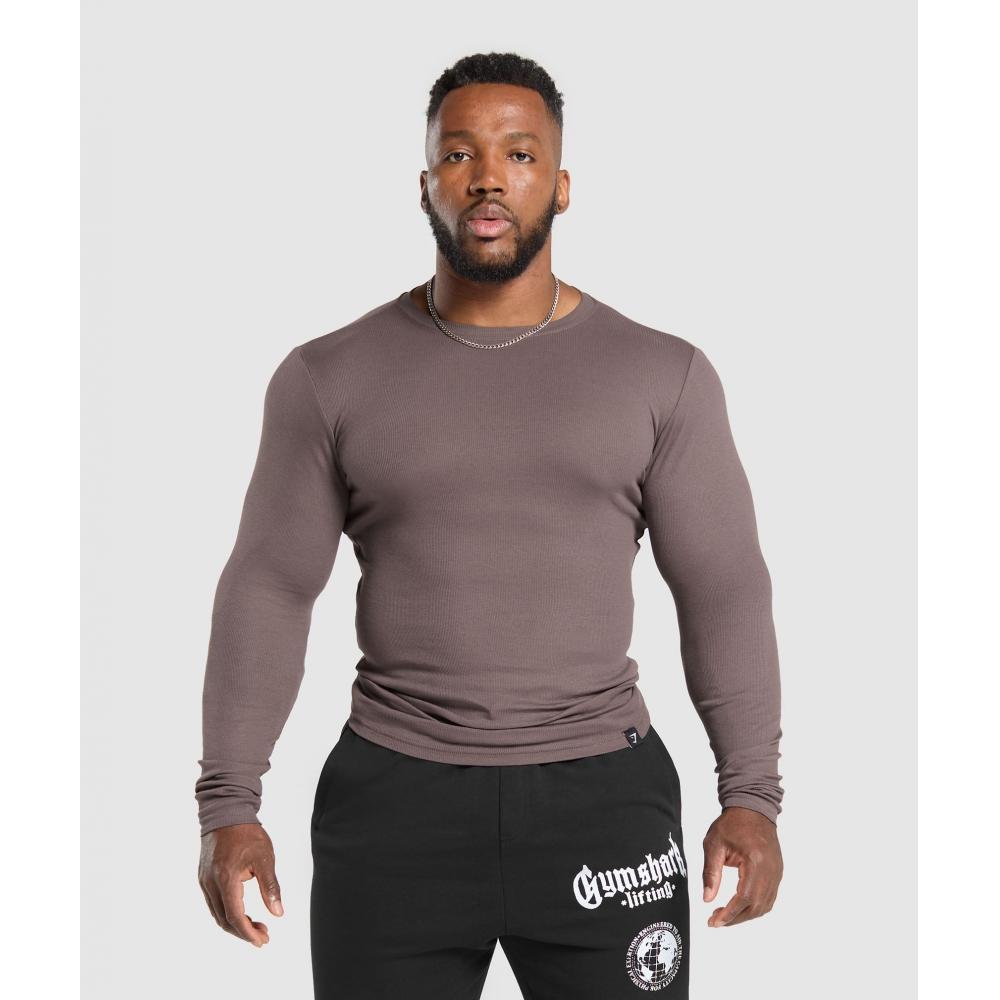 

Gymshark Ribbed Long Sleeve T shirT sTeel Purple A6a2f Pbzn XS