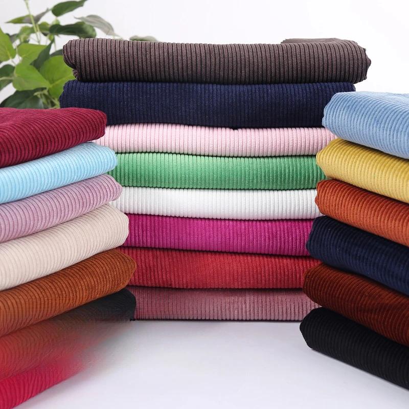 8 Strips Polyester Sand Wash Cotton Corduroy Cloth Non-elastic Cotton Fabric for Men and Women Coat Cloth Head