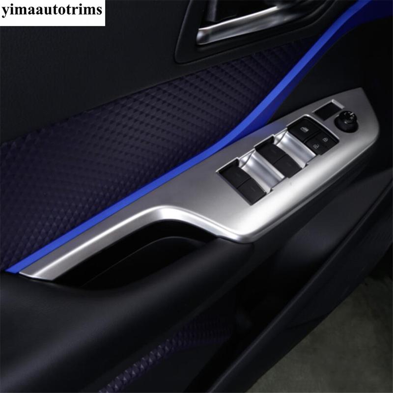 Armrest Window Glass Lift Button Panel Switch Frame Decoration Cover Trim For Toyota C-HR CHR 2016 -  Accessiories Interior