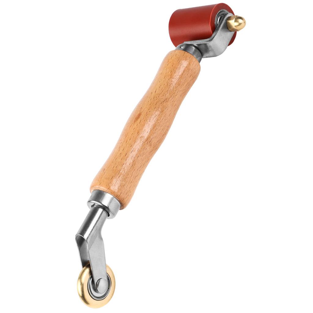 Upgrades Welding And Sealing Tool Rubber Pressure Roller with Wood Handle Pressure Roller Tool for Enhances Comfort