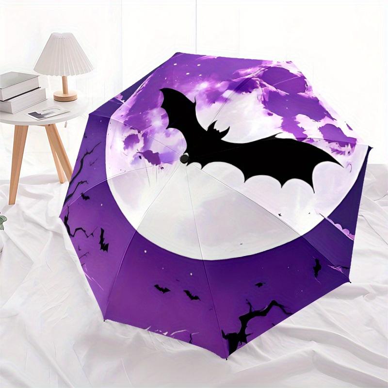 1pc Moon Bat Automatic Open/close Umbrella, 8-Rib Sturdy Structure, Portable Travel Umbrella, Parties, Everyday Use, Outdoor Accessory, Arti