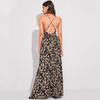 sleeveless strap Plus size sexy backless floral new in dresses for women casual long summer dress