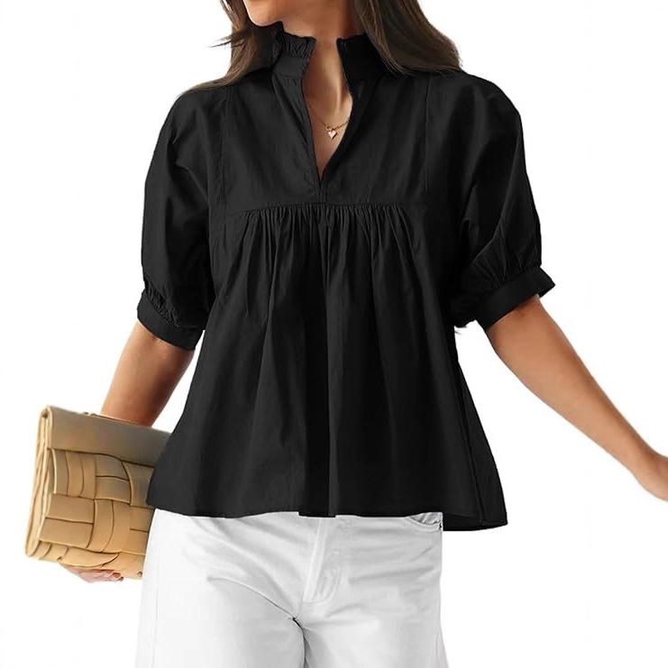 This New Fashionable and Casual V-neck Design Is Loose and Comfortable, Making It A Versatile Commuting Shirt for Daily Wear