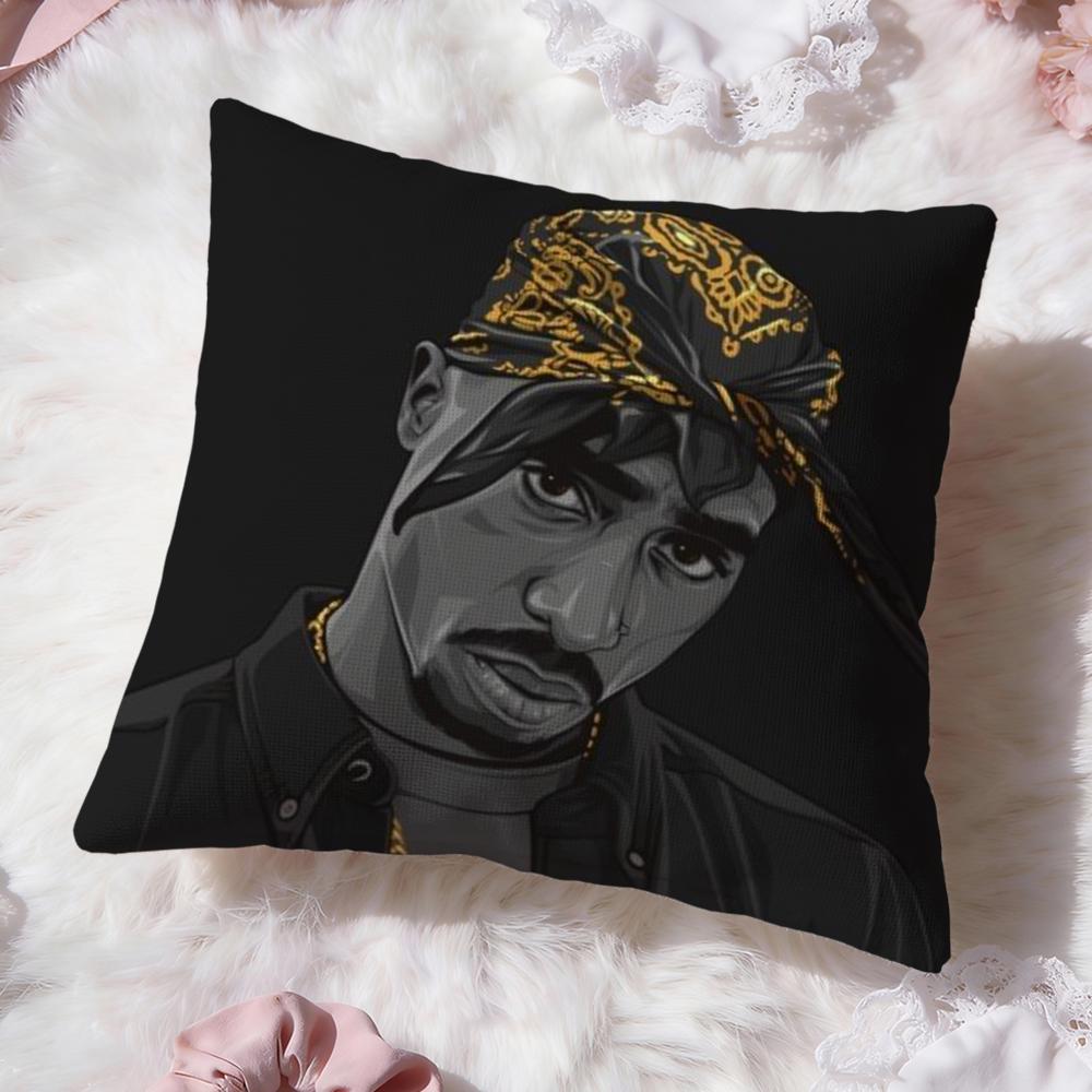 2P-PAC Tupac S-Shakur Cushion Cover Premium Comfort Reversible Pillow Cove -Two in One Design for Any Room & Car Interior