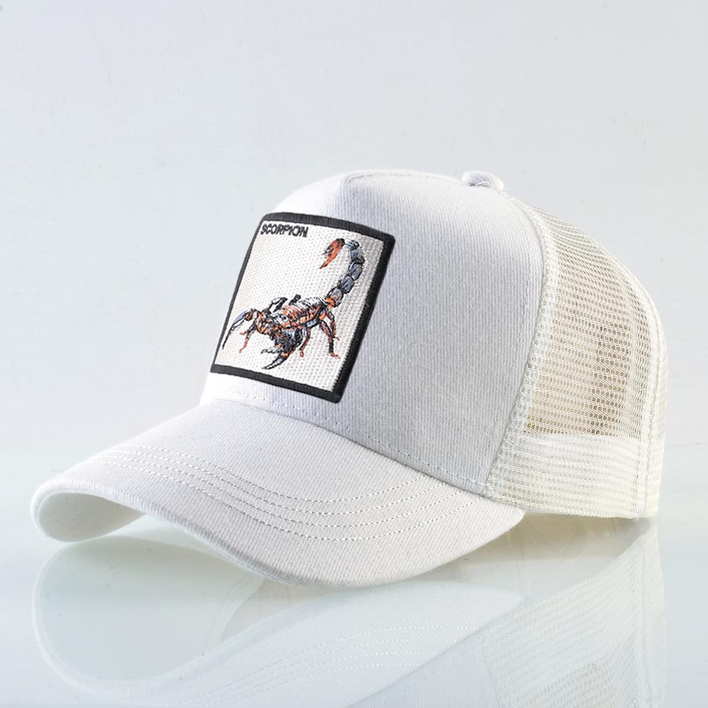 Four Seasons Trucker Cap Men Women Snapback Hip Hop Baseball Cap With Embroidery Scorpion Patch Adjustable Visor Hat