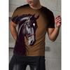 Summer Men's Horse 3D Printed Crew Neck T-Shirt