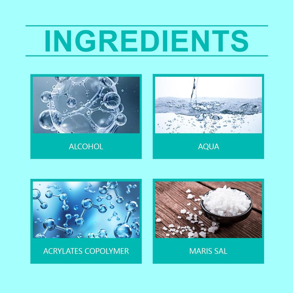 AMZ Spray do stylizacji włosów z solą morską 100 ml - Długotrwałe utrwalenie loków, odświeżający lakier do włosów dla leniwych.