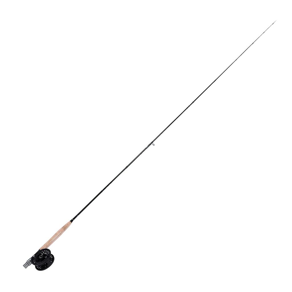 Ensemble Cannes à Pêche à la Mouche Moulinet 2,7M 4 Sections Fibre de Carbone Pointe Sensible Canne à Truite Kit Tube de Cannes Portable Pêche à la Mouche