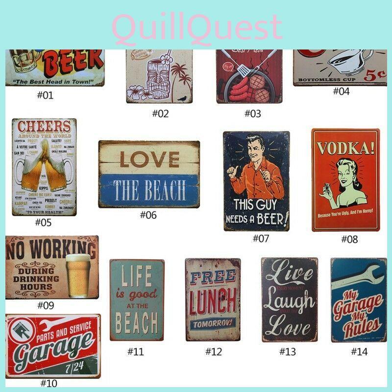 Vintage Blechschild für Garage und Bar mit zeitlosem Retro-Metallkunst-Posterdesign