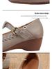 2025 Autumn Women's Genuine Leather Mary Jane T-Strap Shoes - Soft Sole, Retro French Style, Chunky Heel