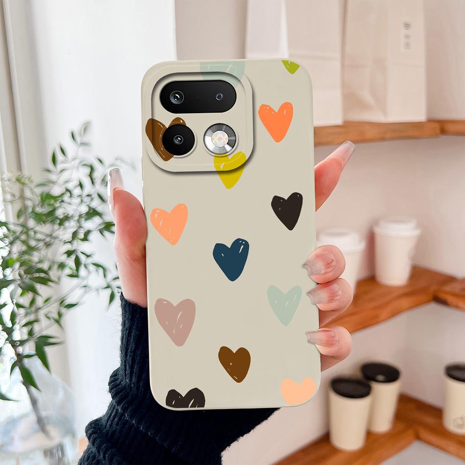 Für Realme 16 Pro Plus Hülle Minimalistische Herzen Hohe Qualität Flüssigsilikon Vollschutz Handyhülle Für Realme16 Pro+ Fundas