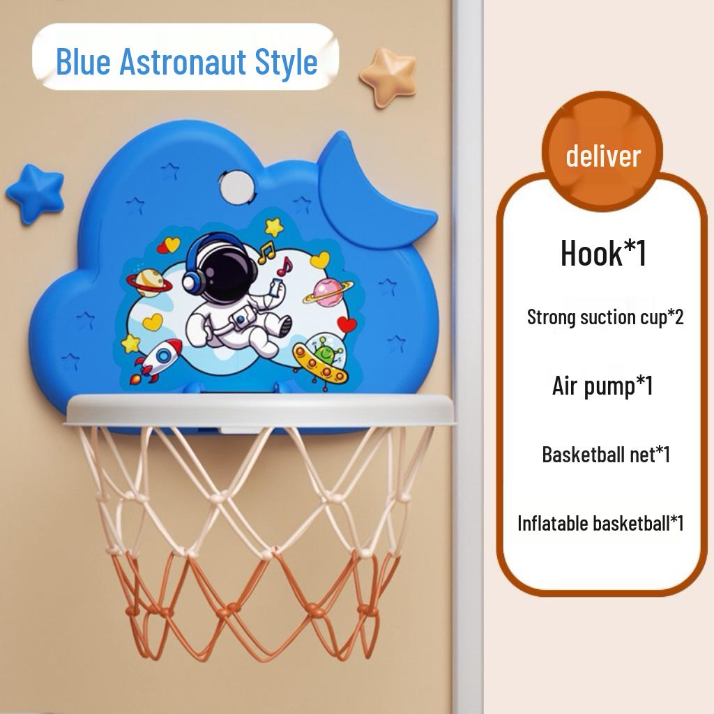 Kids' Silent Scoring Basketball Hoop - No-Drill Wall-Mounted Indoor Toy