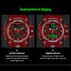 Dual Display Watch Men FOXBOX Top Brand Luxury Sport Digital Military Mens Watches Silicone Strap Chronograph Man Wristwatch+box