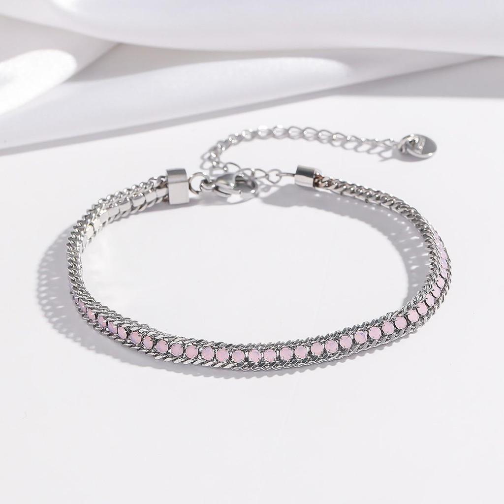 Cherry Epoxy Titanium Steel Bracelet for Women - Sweet Dopamine-Inspired Design